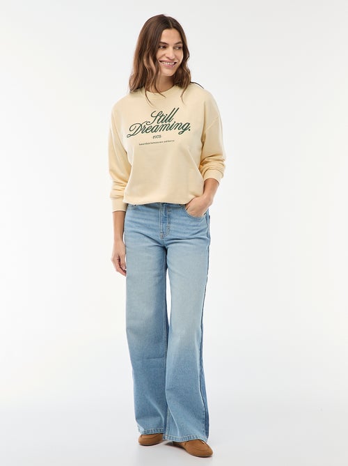 Sudadera de felpa ligera con estampado - Kiabi