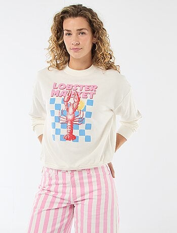 Sudadera de felpa ligera con estampado