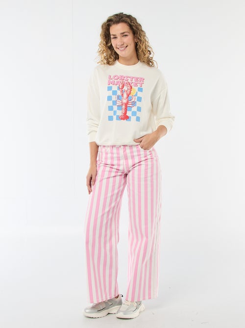 Sudadera de felpa ligera con estampado - Kiabi