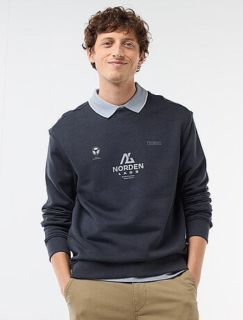 Sudadera de felpa ligera con estampado delantero/trasero