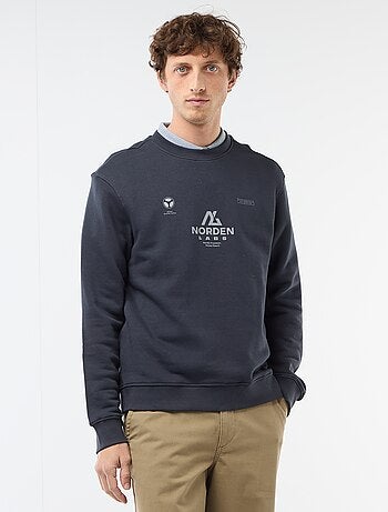 Sudadera de felpa ligera con estampado delantero/trasero