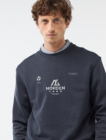 Sudadera de felpa ligera con estampado delantero/trasero