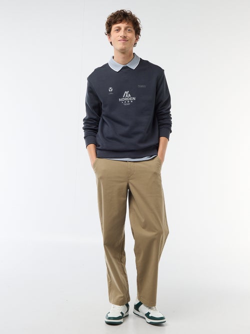 Sudadera de felpa ligera con estampado delantero/trasero - Kiabi