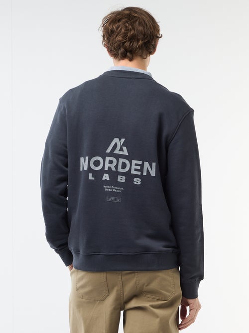 Sudadera de felpa ligera con estampado delantero/trasero - Kiabi