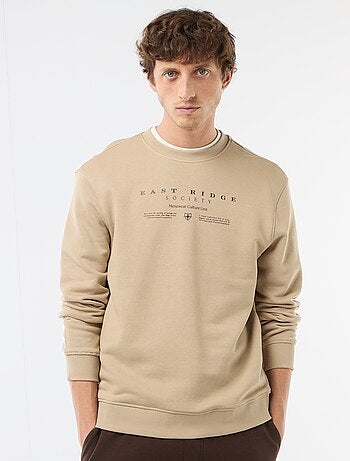 Sudadera de felpa ligera con estampado delantero/trasero