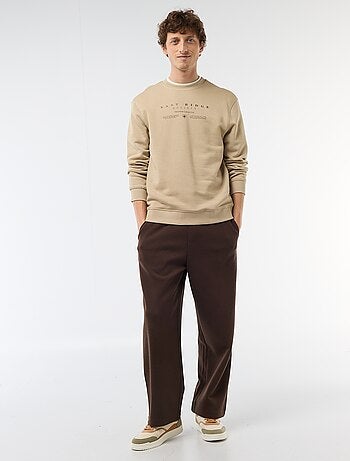 Sudadera de felpa ligera con estampado delantero/trasero