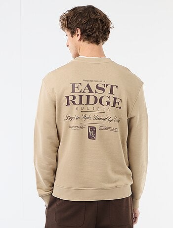 Sudadera de felpa ligera con estampado delantero/trasero