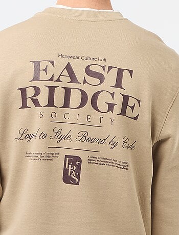 Sudadera de felpa ligera con estampado delantero/trasero