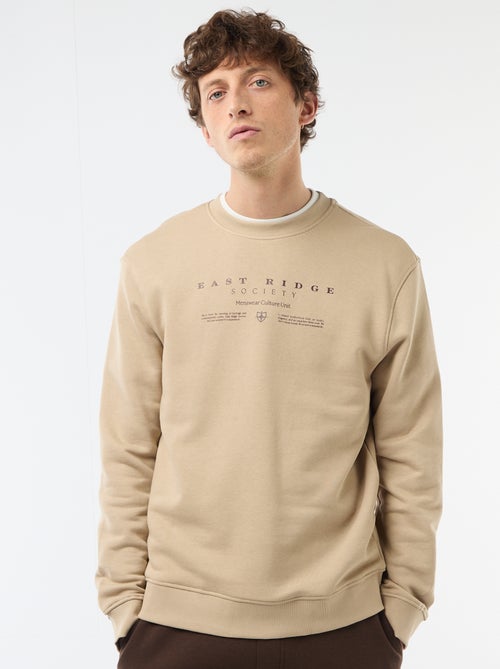 Sudadera de felpa ligera con estampado delantero/trasero - Kiabi