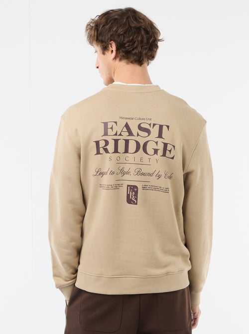 Sudadera de felpa ligera con estampado delantero/trasero - Kiabi