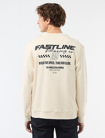 Sudadera de felpa ligera con estampado delantero/trasero