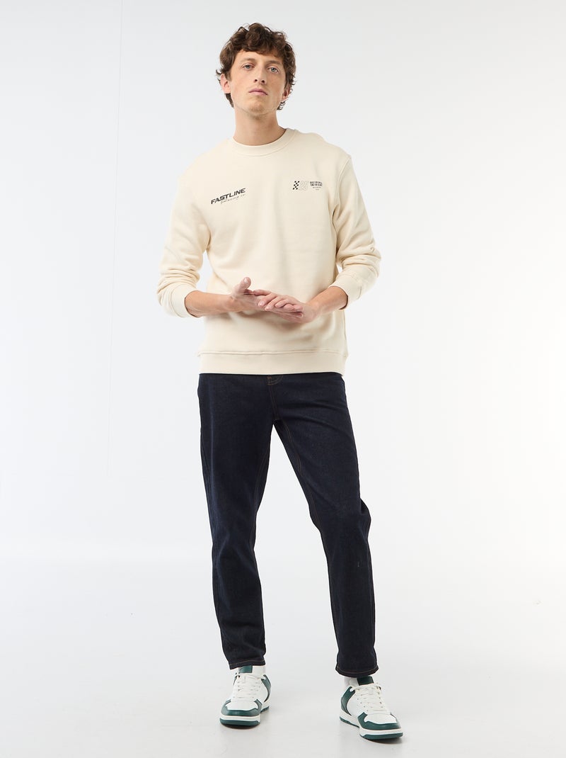 Sudadera de felpa ligera con estampado delantero/trasero Blanco - Kiabi
