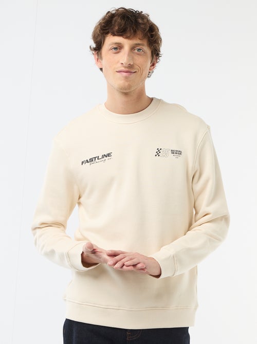 Sudadera de felpa ligera con estampado delantero/trasero - Kiabi