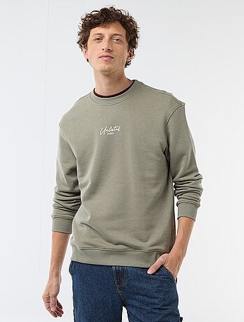 Sudadera de felpa ligera con estampado delantero/trasero