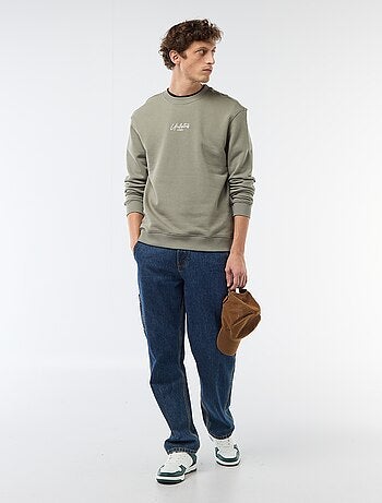 Sudadera de felpa ligera con estampado delantero/trasero