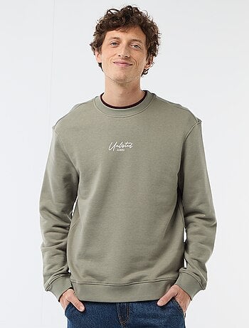 Sudadera de felpa ligera con estampado delantero/trasero