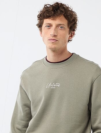 Sudadera de felpa ligera con estampado delantero/trasero