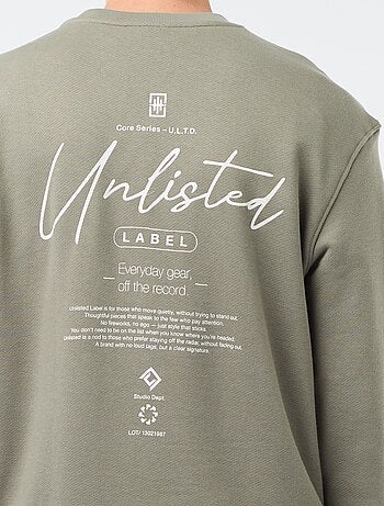 Sudadera de felpa ligera con estampado delantero/trasero