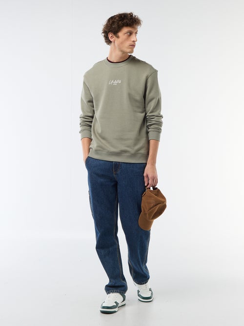 Sudadera de felpa ligera con estampado delantero/trasero - Kiabi