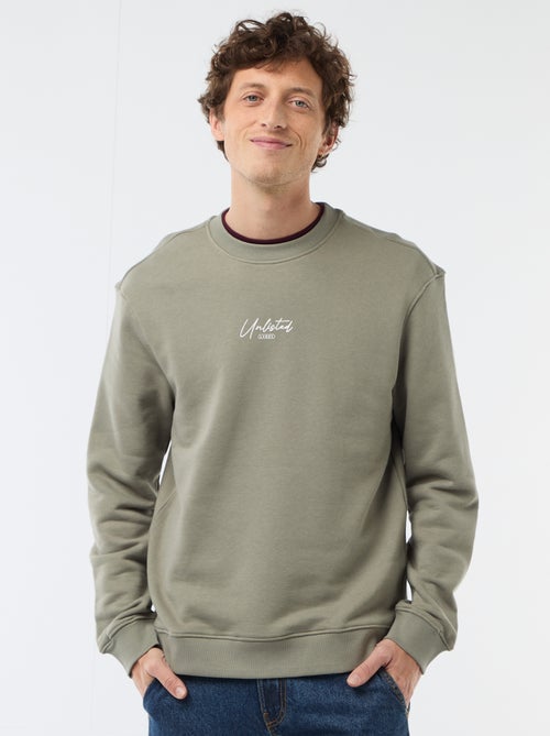 Sudadera de felpa ligera con estampado delantero/trasero - Kiabi