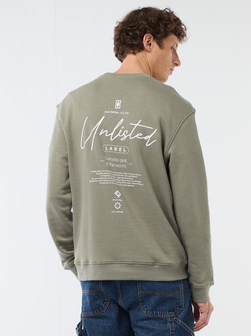 Sudadera de felpa ligera con estampado delantero/trasero - Kiabi