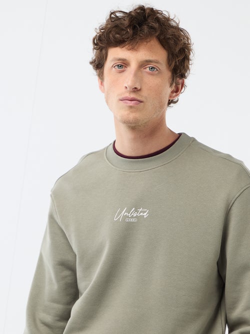 Sudadera de felpa ligera con estampado delantero/trasero - Kiabi