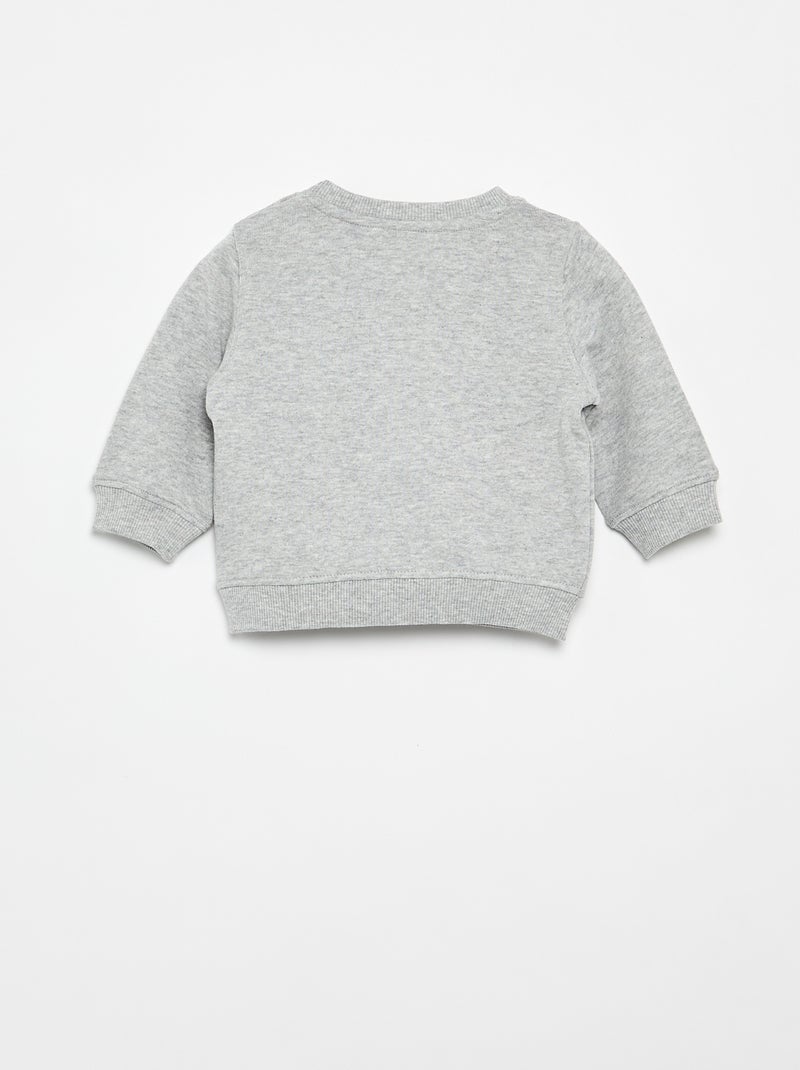 Sudadera de felpa ligera con estampado Gris - Kiabi