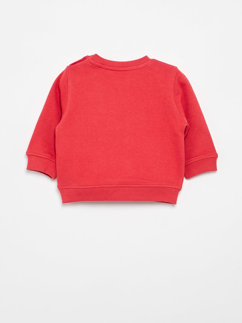 Sudadera de felpa ligera con estampado Rojo - Kiabi