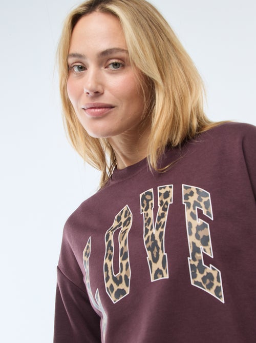 Sudadera de felpa ligera con estampado - Kiabi