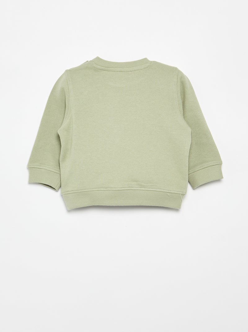 Sudadera de felpa ligera con estampado Verde - Kiabi