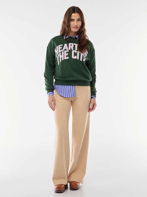 Sudadera de felpa ligera con estampado - Kiabi