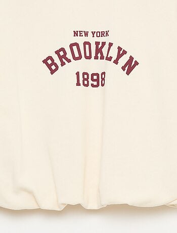 Sudadera de felpa ligera con inscripción en la parte delantera