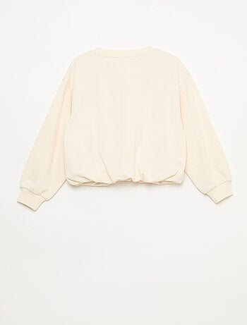 Sudadera de felpa ligera con inscripción en la parte delantera