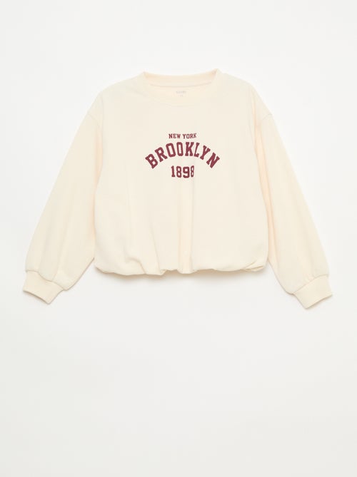 Sudadera de felpa ligera con inscripción frontal - Kiabi