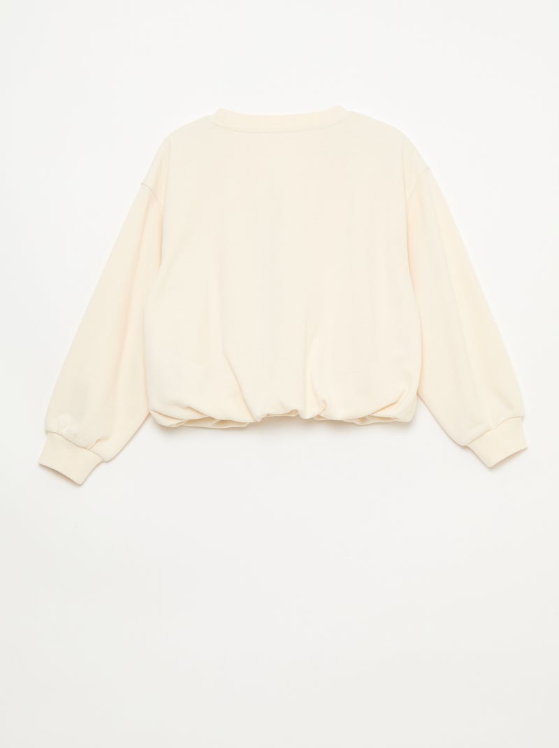 Sudadera de felpa ligera con inscripción frontal Blanco - Kiabi