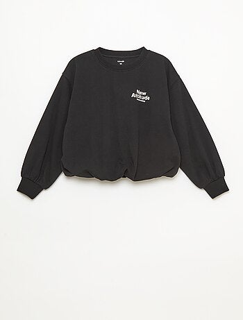 Sudadera de felpa ligera con inscripción en la parte delantera