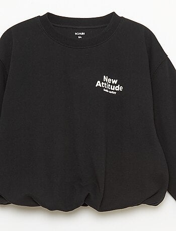 Sudadera de felpa ligera con inscripción en la parte delantera