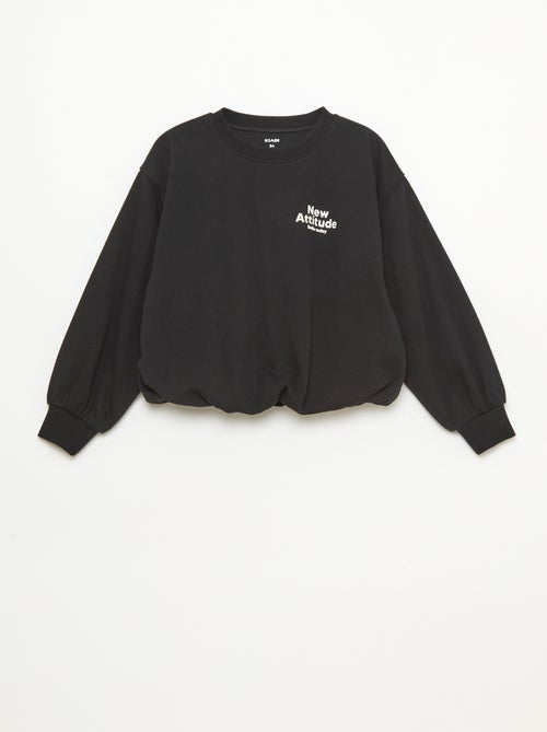 Sudadera de felpa ligera con inscripción frontal - Kiabi