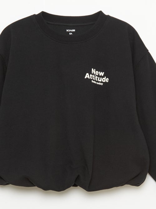 Sudadera de felpa ligera con inscripción frontal - Kiabi