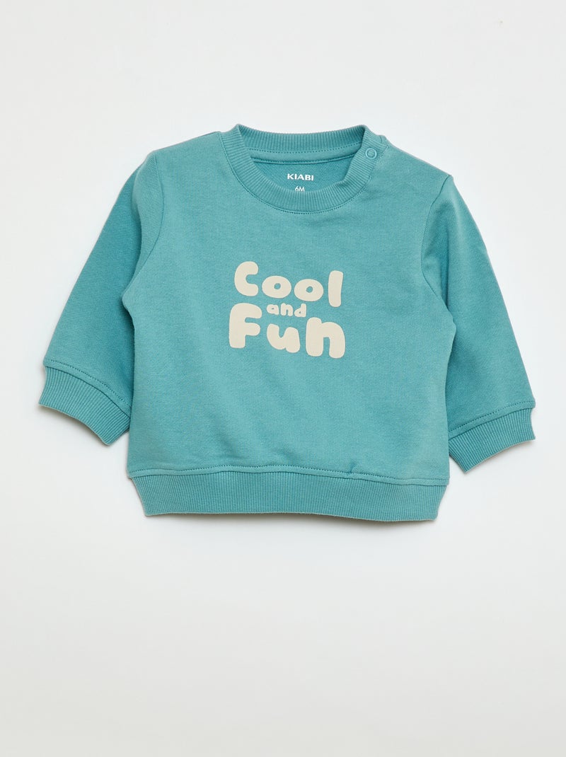 Sudadera de felpa ligera estampada Azul - Kiabi