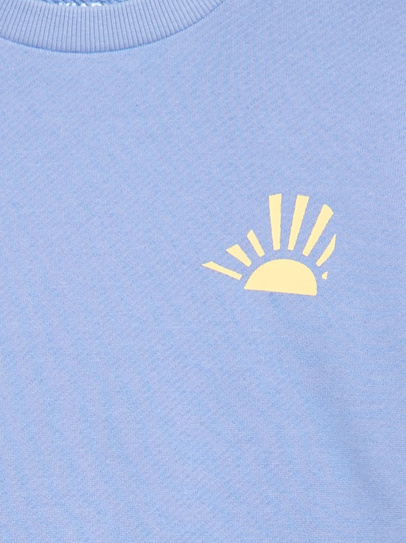 Sudadera de felpa ligera estampada Azul - Kiabi