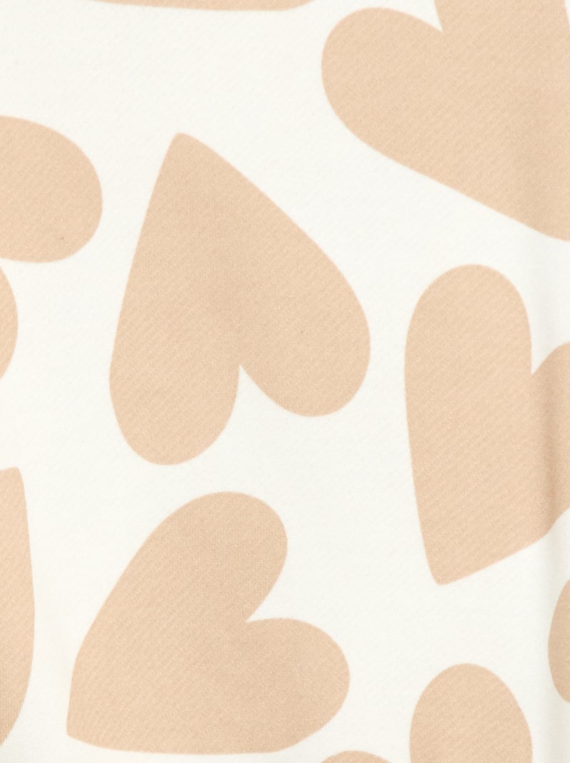 Sudadera de felpa ligera estampada Beige - Kiabi
