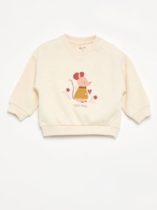 Sudadera de felpa ligera estampada - Kiabi