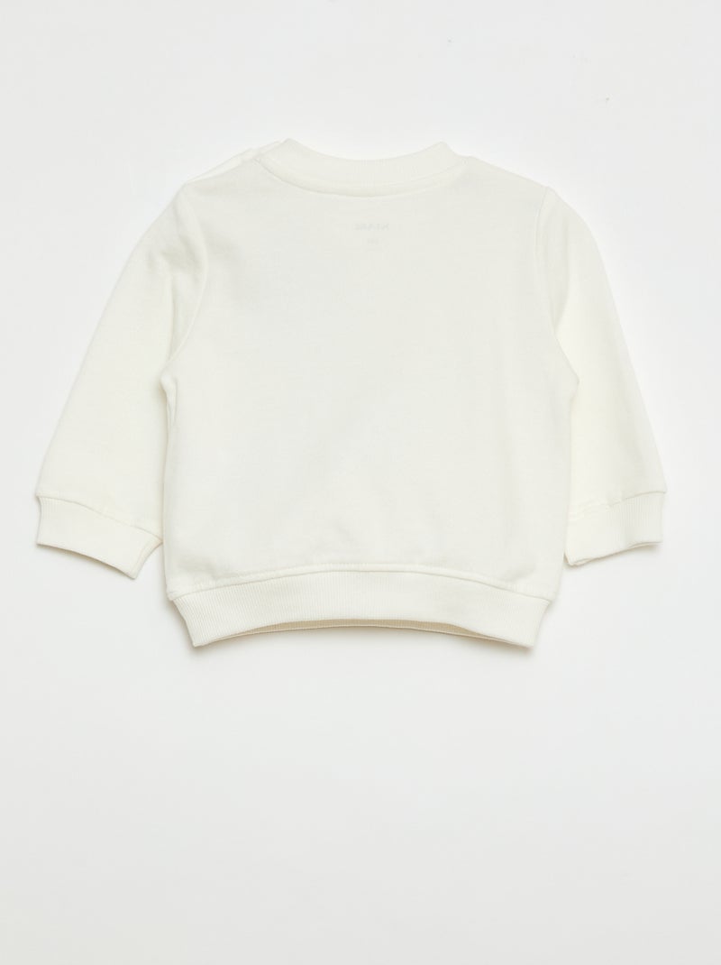 Sudadera de felpa ligera estampada Blanco - Kiabi