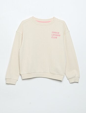Sudadera de felpa ligera estampada por delante y por detrás