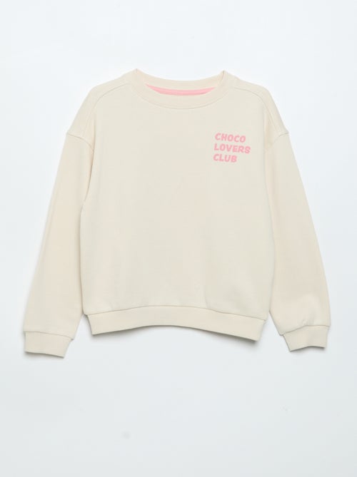 Sudadera de felpa ligera estampada por delante y por detrás - Kiabi