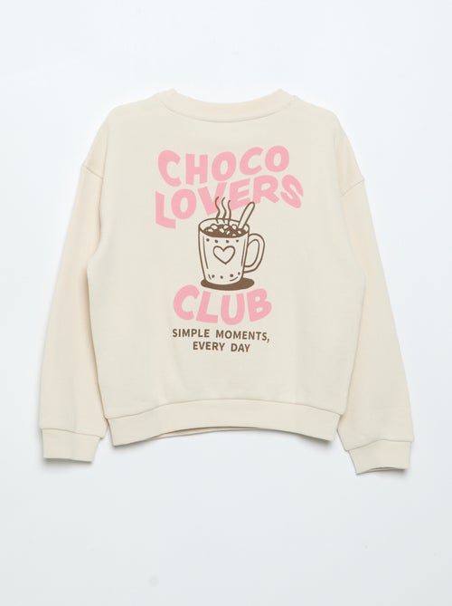 Sudadera de felpa ligera estampada por delante y por detrás - Kiabi