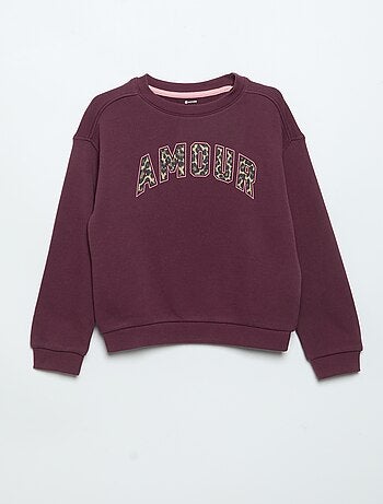 Sudadera de felpa ligera estampada por delante y por detrás