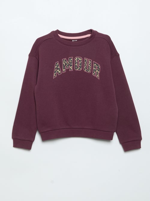 Sudadera de felpa ligera estampada por delante y por detrás - Kiabi