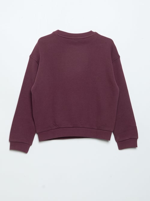 Sudadera de felpa ligera estampada por delante y por detrás - Kiabi